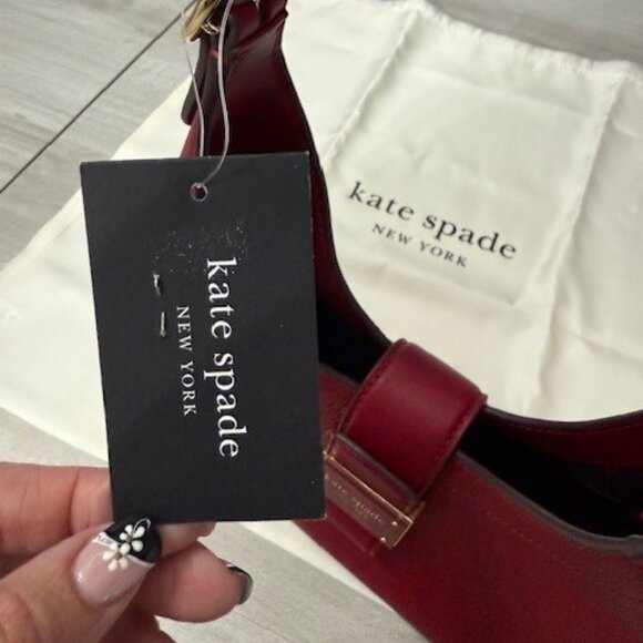 NWT Red Kate Spade Nouveau Pebbled Small Shoulder Bag with silky dust bag - Picture 4 of 6